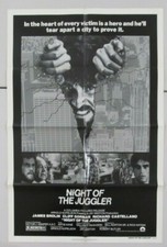 NIGHT OF THE JUGGLER ORIGINAL FOLDED MOVIE POSTER 1980 JAMES BROLIN JULIE CARMEN