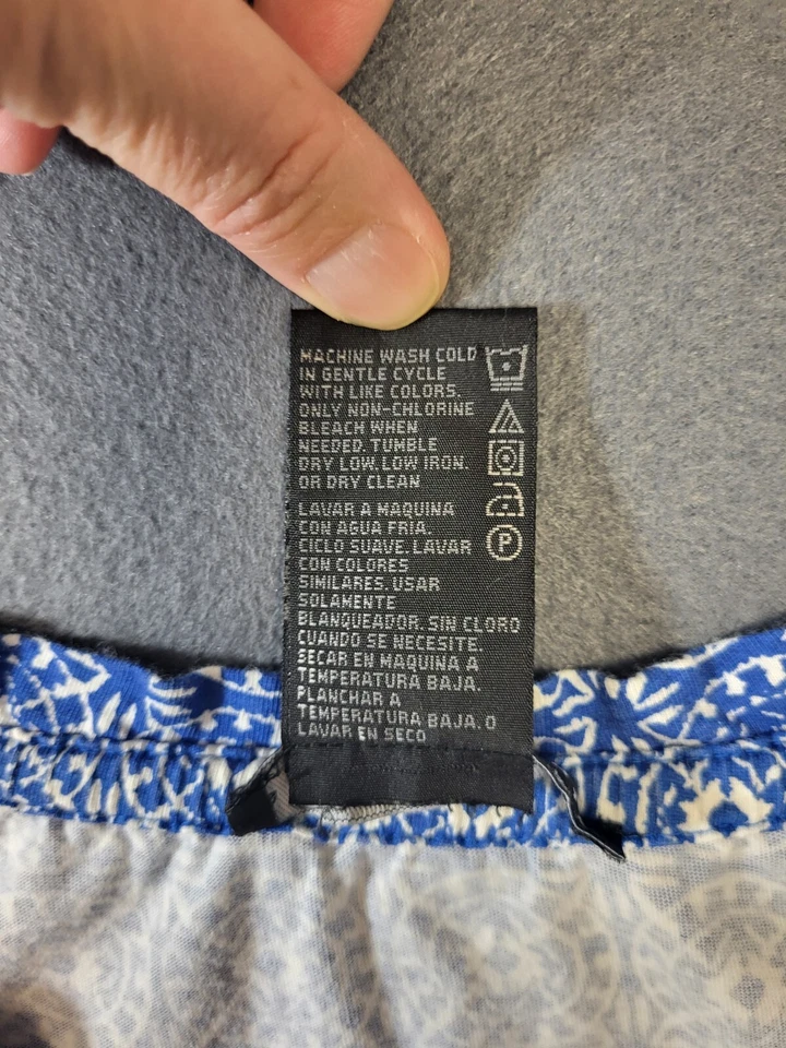 Top Grace Elements Campesino Borde Volantes Manga Corta Suave Algodón Azul Talla XXL Foto 4 de 4