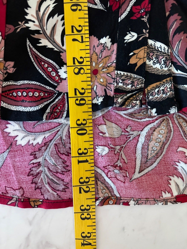 Reverly Womens Tunic Top Sz L Rose Floral Blouse BoHo Long Sleeves Artsy Hippie - Picture 21 of 22