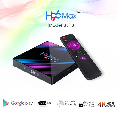 H96MAX Android 10 64GB ROM 4GB RAM 4K WIFI Netzwerk Media Player TV BOX EU Plug - Bild 6 von 11