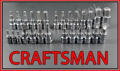 CRAFTSMAN TOOL 27pc SAE METRIC MM Hex Allen Torx key ratchet wrench socket set