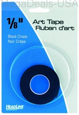 5 Pack of Headline Sign 73081 Graphic Art Tape, Black 1/8-Inch Wide - H2