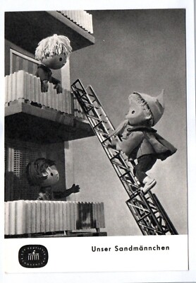 Postcard Our Sandman 1968 with ladder on balcony