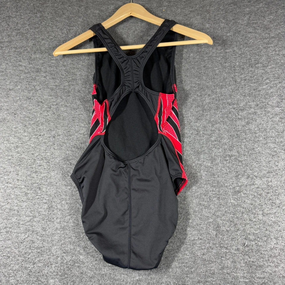 Traje de baño vintage años 90 TYR de una pieza para mujer 34 negro rojo espalda deportiva Foto 3 de 4