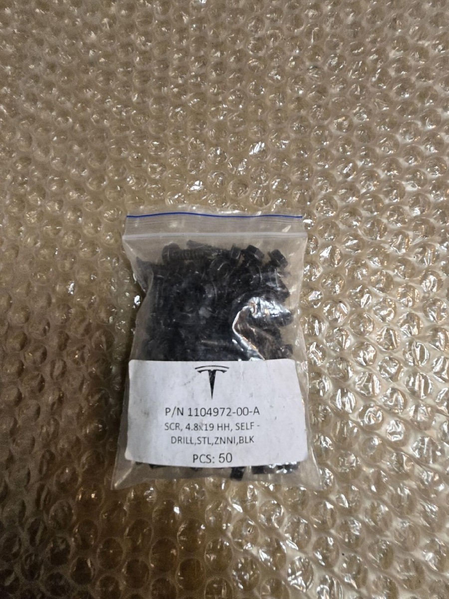 New OEM TESLA SCREWS 4.8x19 HH SELF DRILL STL ZNNI BLACK 1104972