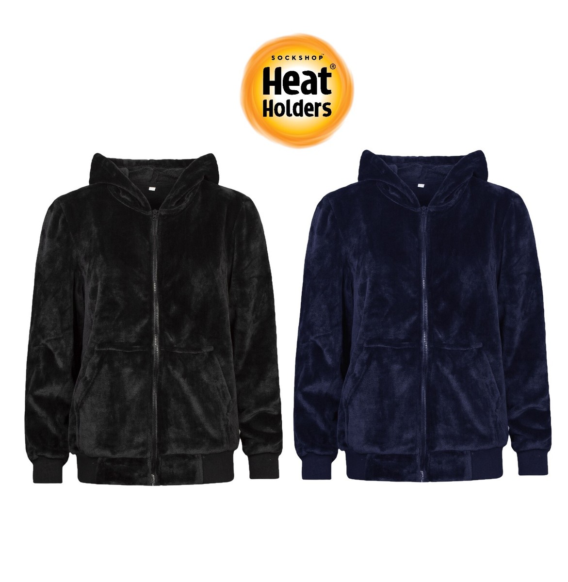 Men's Thermal Fleece Lounge Hoodie Warm Hooded Jumper Pockets Zip