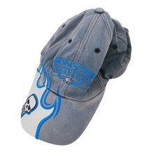 2005 Monster Garage Gray M9 Skull Blue Cotton Strapback Dad Hat Cap