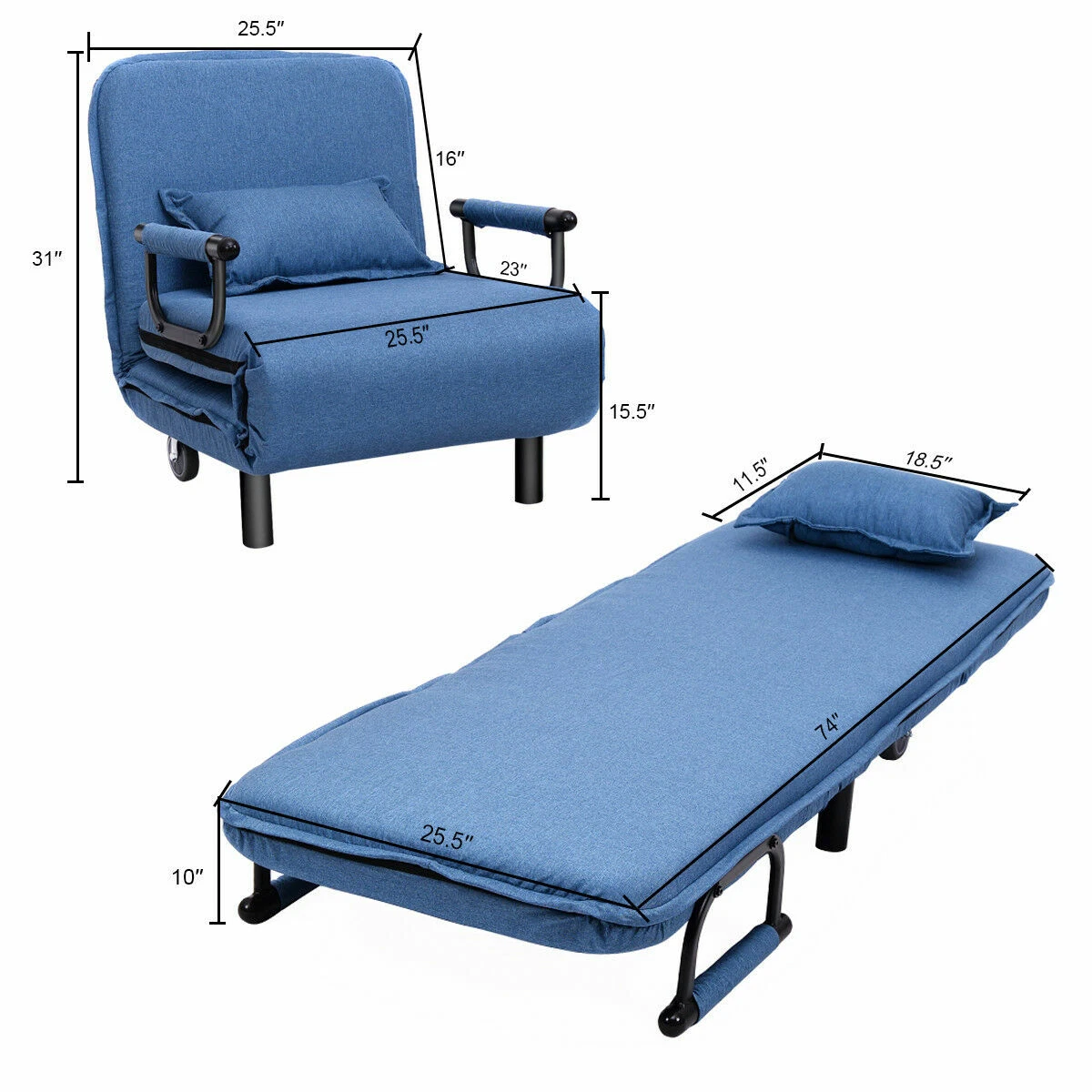 Sofa bed 2024 folding arm chair