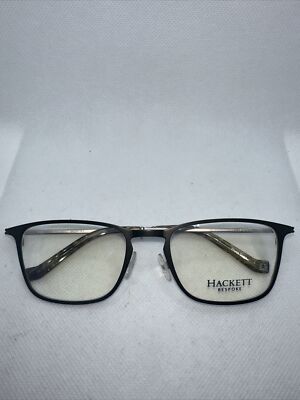 Hackett Bespoke Heb223 911 52/19 140 Black Men s Eyeglass Frames 54A
