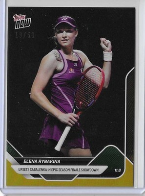 2025 Topps Now Elena Rybakina TN-ER WTA Finals Riyadh Winner Gold Foil #19/50