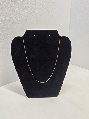 1MM SOLID 14K ITALIAN PINK ROSE GOLD SINGAPORE CHAIN NECKLACE 16''