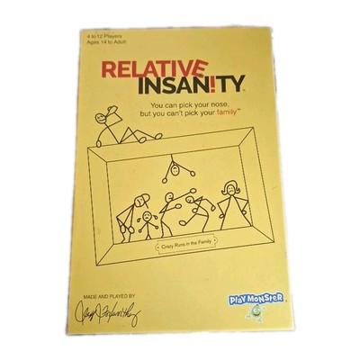Relative Insanity Party Game About Crazy Relatives For 4 to 12 players 