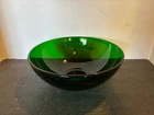 Vintage Anchor Hocking Forest Green Glass 10" Punch Bowl