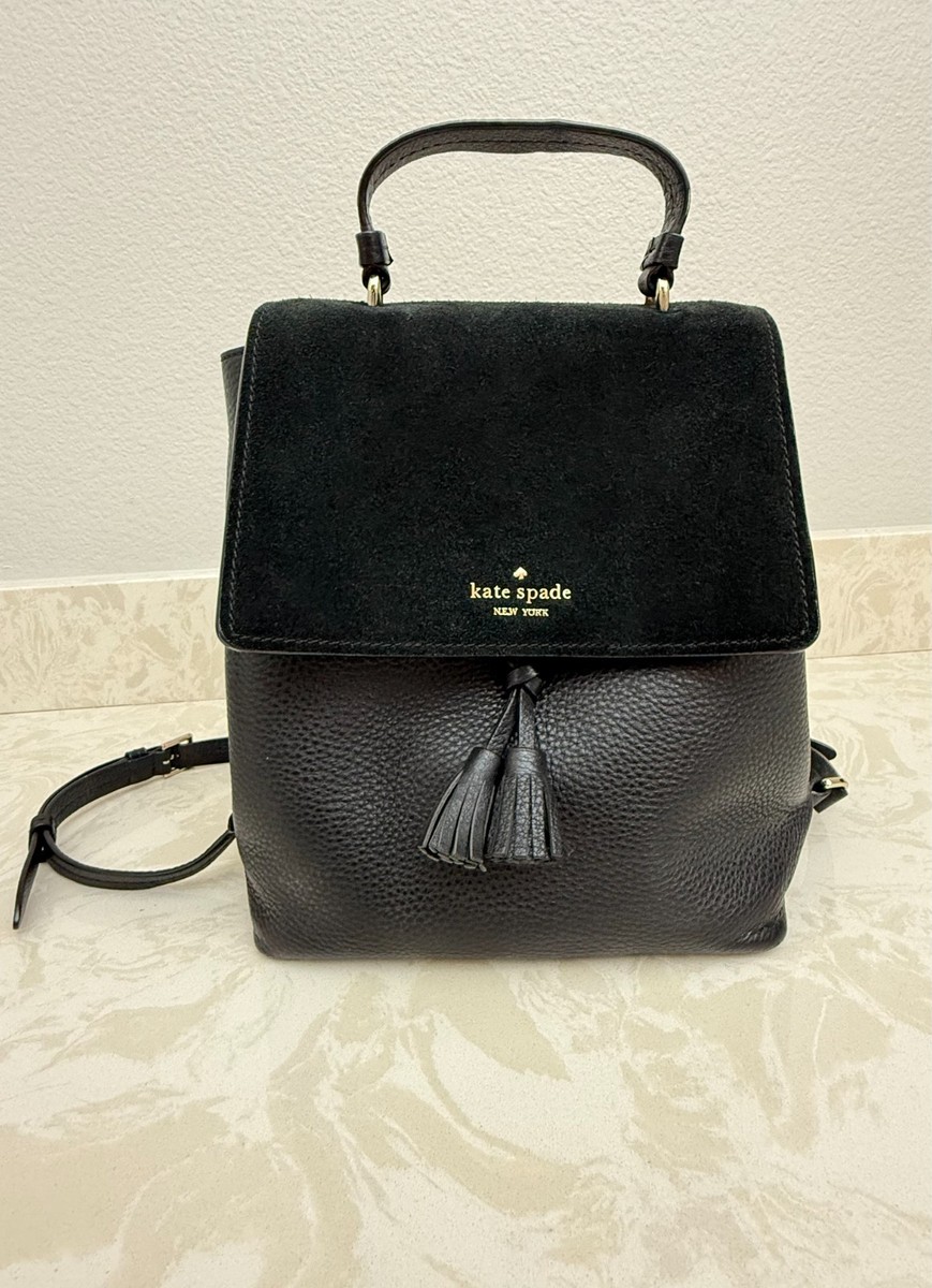 kate spade バッグ Kate spade Hayes Leather with Suede Flap Medium Backpack Purse