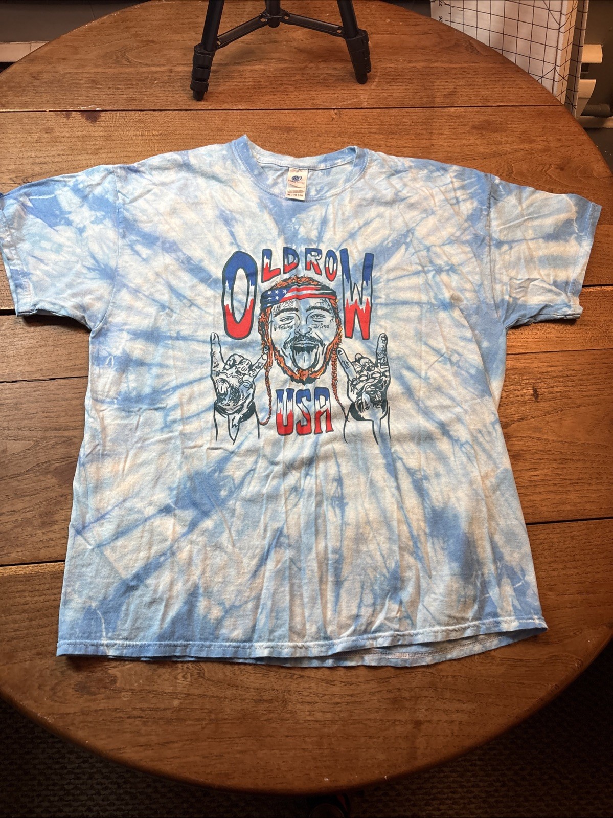 FILA T shirt Post Malone Old Row USA blu tie dyeo uomoia ta XLnica manic cortaca