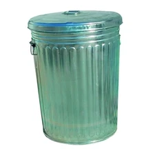 Pre-Galvanized Trash Can With Lid, 20 gal, Steel, Gray Magnolia Brush