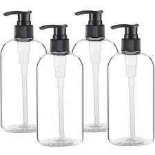 Empty Plastic Pump Bottles Dispenser 4 Pack 16Oz/500Ml Portable Clear Bpa-Free C