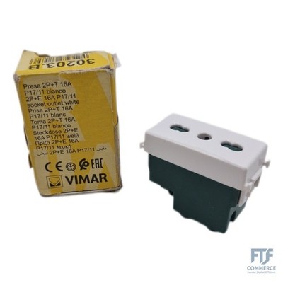 Vimar 30203.B Linie Steckdose Sicury Standard Italienisch Typ P17/11, weiß