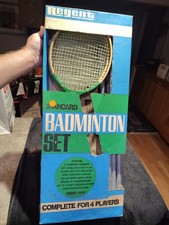 Vintage Regent 4 Player Badminton Set Rackets Poles Net Rules NIB NEW IN BOX