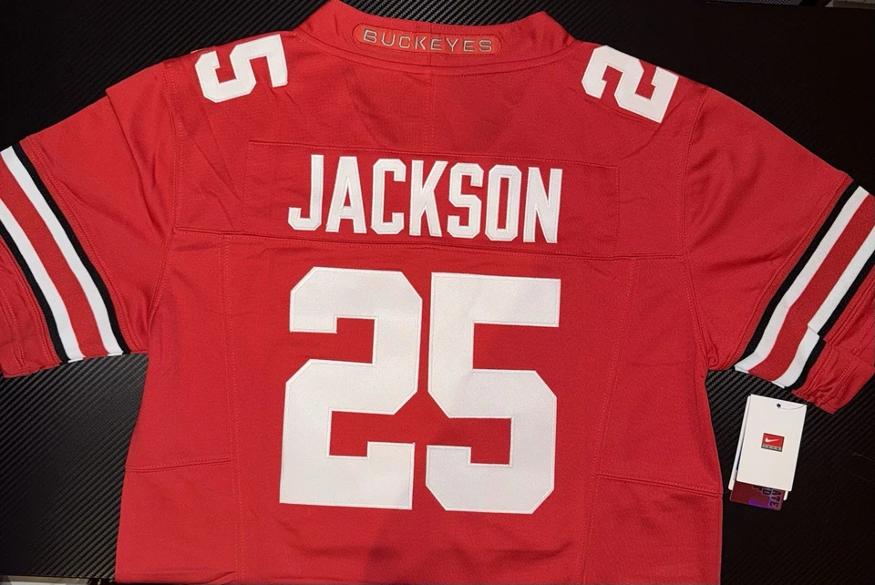 Bo Jackson Red Ohio State OSU Jersey Buckeyes Stitched 25 FUSE Stitched - Image 3 of 4