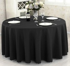 5ft Round Table Cloth with Skirt (Black)