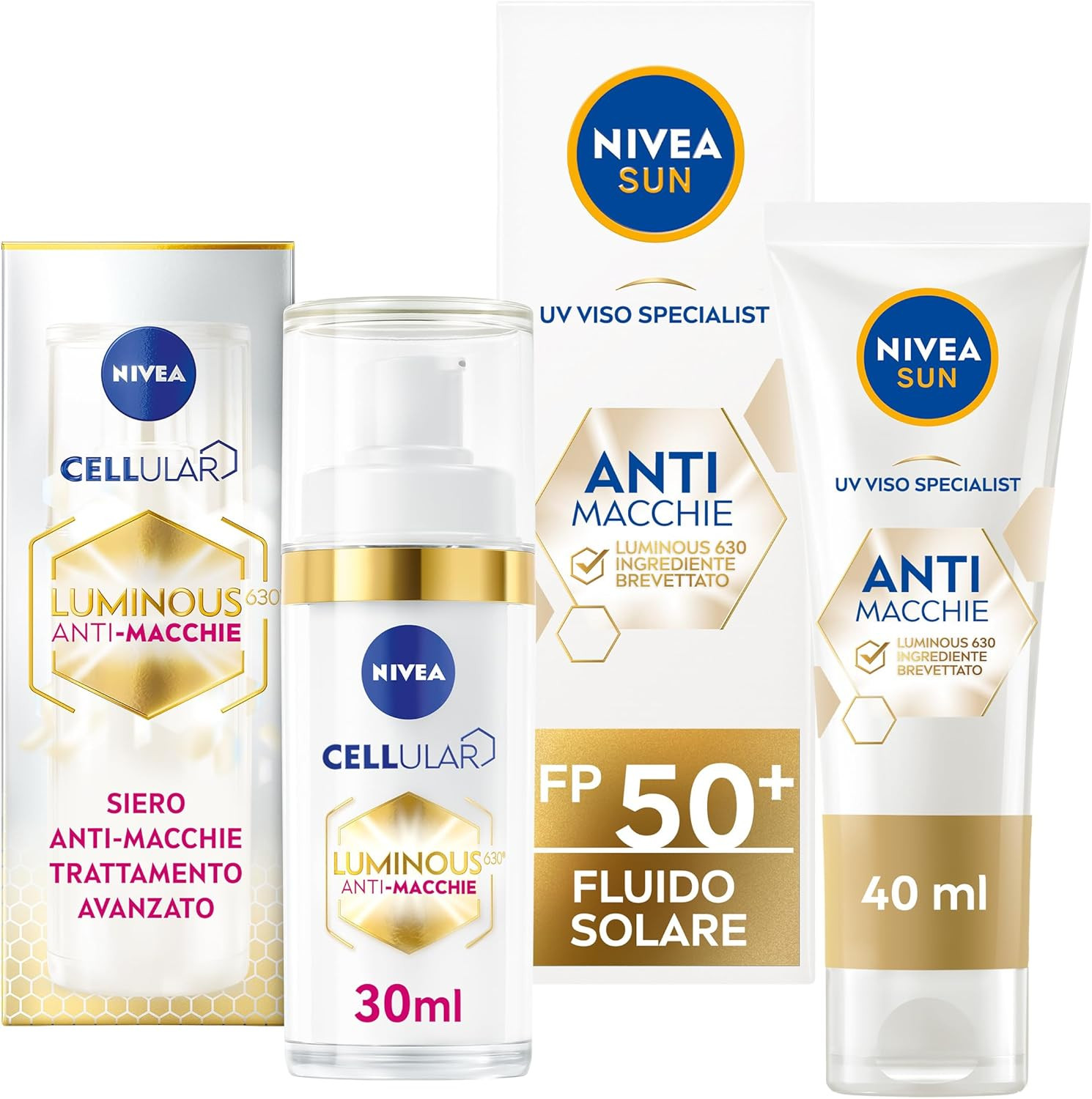 Cofanetto Set Skincare Luminous630 Con Siero Viso Trattamento Avanzato 30 Ml E C
