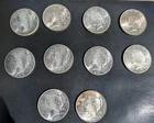 Ten Silver Peace Dollars $1 BU Gem 1922 1923 1924 Lot (10)