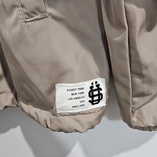 Stussy New York Hooded Coach Jacket Size XXL Beige Sherpa Lined Snap Button RARE - Picture 6 of 13