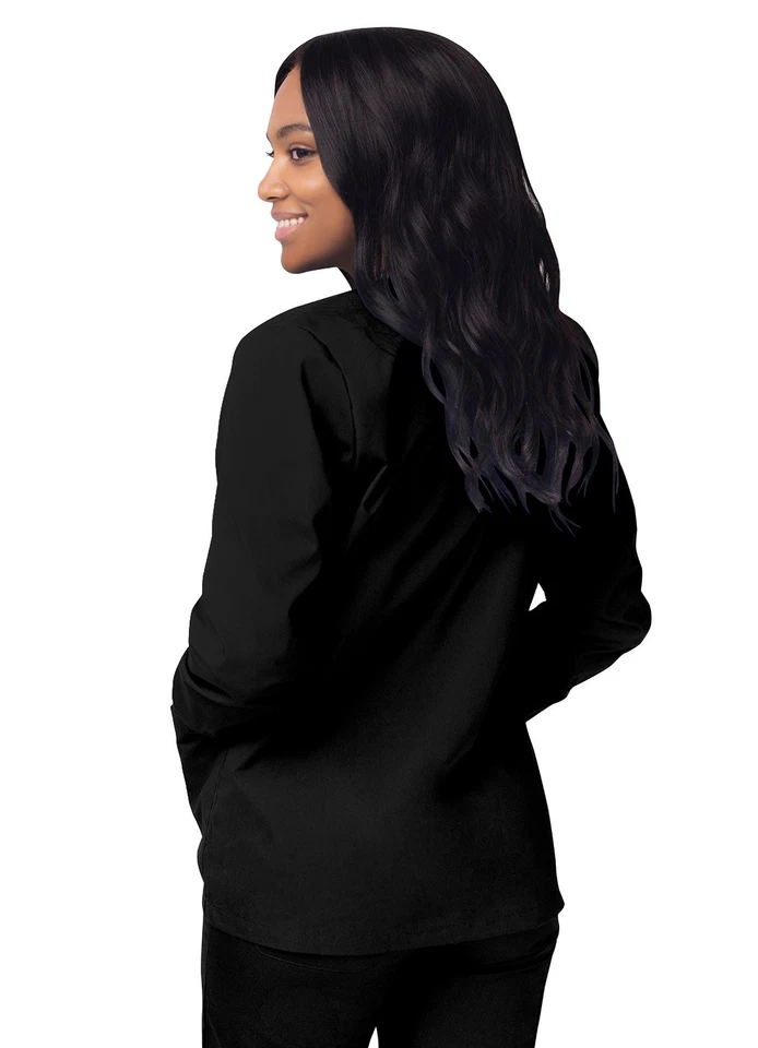 Sivvan Women’s Scrub Warm-up Jacket/Front Snaps Round Neck Stylish & Comfort - Image 2 of 4