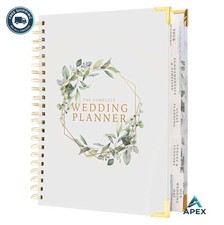 Wedding Planner Book Organizer 132 Pages Spiral Bound Hardcover Gold Floral