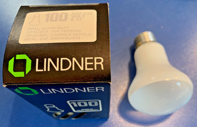 Lindner Krypton Glühlampe 100 W E27 opal -Matt 240V Made in Germany DIMMBAR !!!