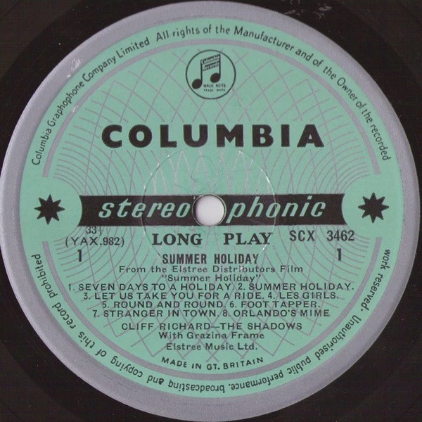CLIFF RICHARD & THE SHADOWS Summer Holiday Vinyl Record LP Columbia 1963 Stereo - Image 2 of 4
