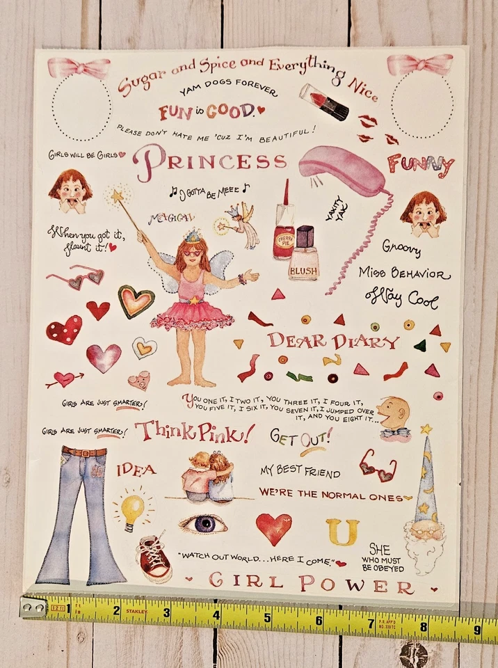 Susan Branch PRINCESS OVERSIZE 11" x 8.75" Sticker Sheet with 72 Stickers! - Image 4 of 4