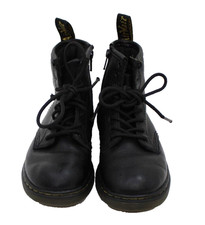 Dr Martens 1460 T Toddler Kids Size 10 US Black Leather Combat Boots Zip Side