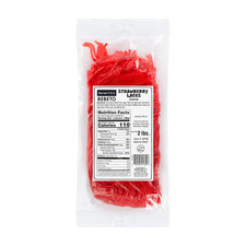 Candy Bebeto Strawberry Licorice Laces - Red Shoestring Licorice Laces for Braid