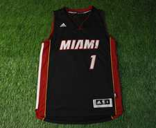 MIAMI HEAT USA 2015 # 1 BOSH NBA BASKETBALL SHIRT JERSEY ADIDAS ORIGINAL SIZE M