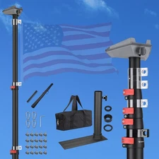 AplusChoice 25" Starlink Mini Telescopic Flagpole Mount Kit Adapter Tire Mount