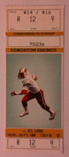 1986 Edmonton Eskimos vs BC Lions Jul 3 Commonwealth Stadium CFL Sec R Row 12