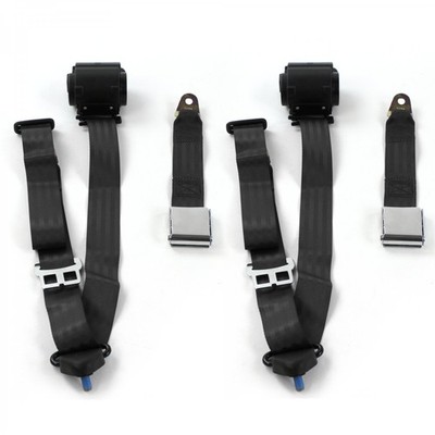 Chevy Cavalier 1982 - 1994 Airplane 3pt BK Retract Bucket Seat Belt Kit-2 Belts