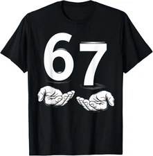Funny Six Seven 6 7 Meme Gen Alpha Slang 6 7 Hands T-Shirt