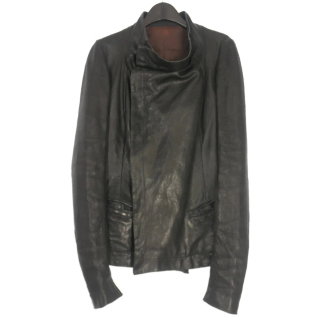 Rick Owens 00' Drappeggiato Riders Giacca Pelle Cappotto 38 Nero RO5731 Domestico U