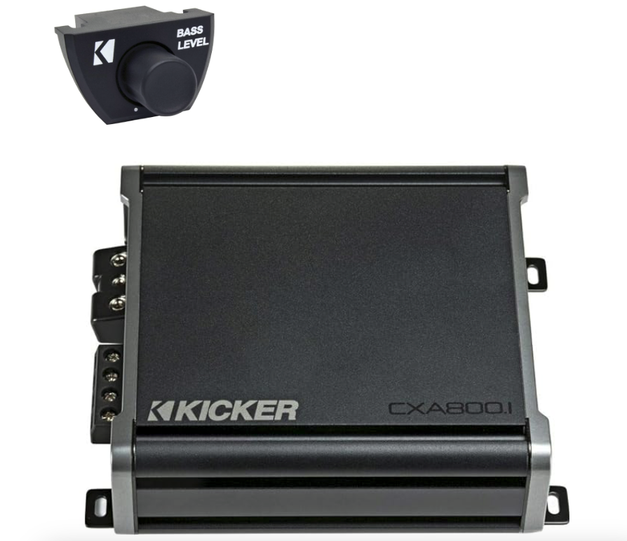KICKER 46CXA8001 800 Watt Mono Class D Car Amplifier Amp+Bass Knob