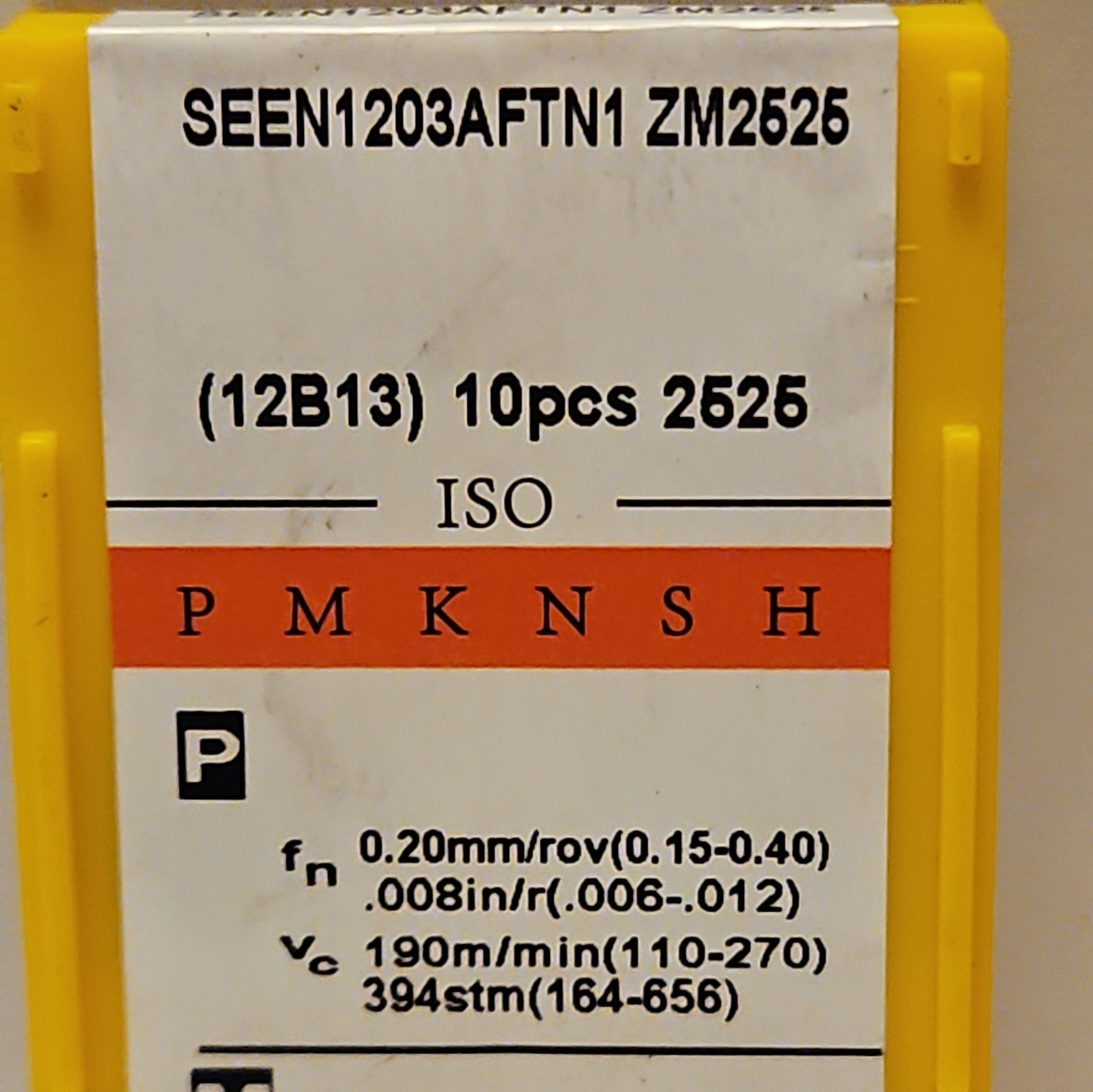 ZIMI CNC SEEN1203AFTN1 ZM2525 CARBIDE 9 NEW MILLING INSERTS LOT 693