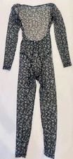 Adam Selman Sport Sample Mesh Sheer Open Back Bodysuit Catsuit Animal Print XS