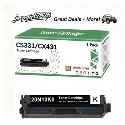 20N10K0 1 Pack Black Toner Compatible Cartridge for CS331 CX331 CS431 CX431