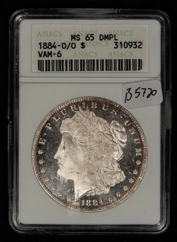 1884-O/O $1 Morgan Dollar VAM-6 Deep Mirror Proof Like ANACS MS 65  DMPL- B5720