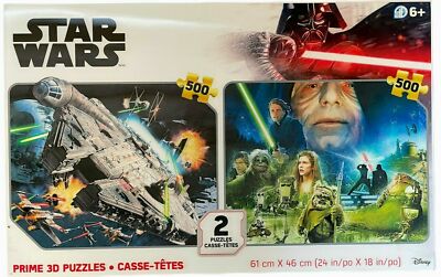 NIB Star Wars Puzzles 500pc each Prime 3D Lenticular Puzzles(2) 