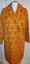 Vintage Seventy Seven Originals ORANGE BROCADE Dress Fall Coat JACKET Size M