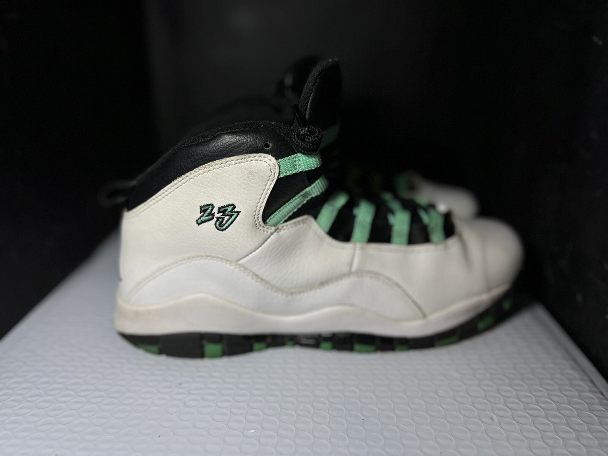 White Jordan 10 Retro Green Nike Air Jordan 10 White Ans Green