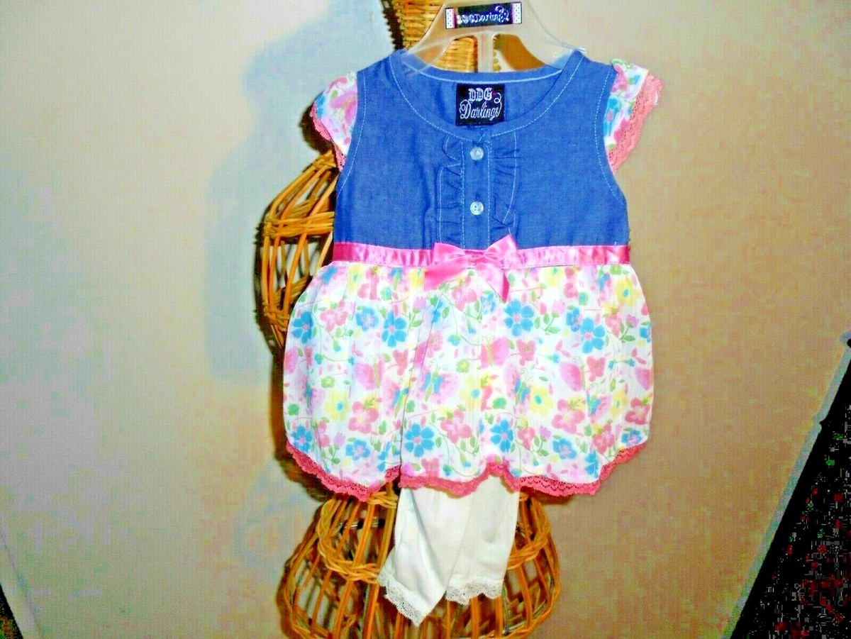 DENIM TOP WITH FLORAL BOTTOM DRESS - 12 MONTHS | eBay